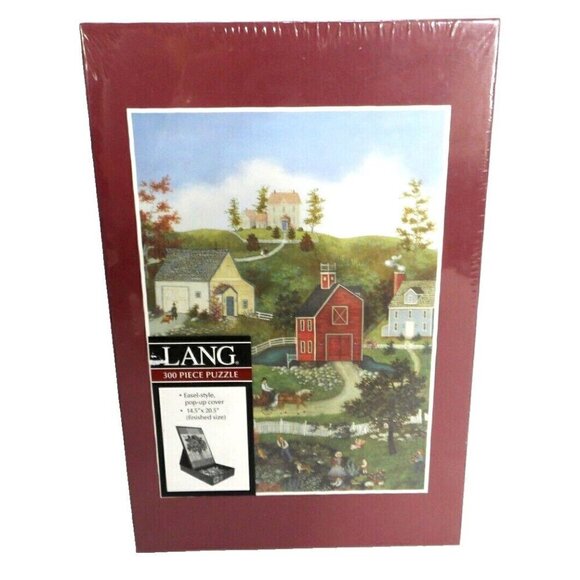 Lang Other - LANG Village on the Bay 300 piece puzzle LINDA NELSON STOCKS 14.5 x 20.5" NEW